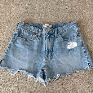 Madewell Light Blue Distressed Jean Shorts
